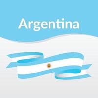 Argentine flag ribbon isolated on abstract background. National symbol. Independence day poster. vector