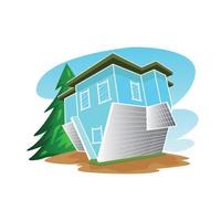 Upside down house vector