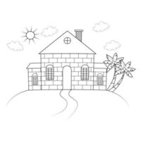Coloring House vector illustration