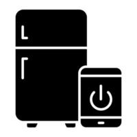 Vector design of smart fridge, solid icon