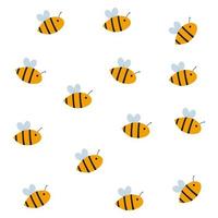 Character bee flying collection set on white background. Vector illustration. EPS 10.