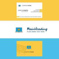 hermoso logotipo de banca en línea y vector de diseño vertical de tarjeta de visita