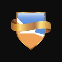 Tierra del Fuego province Argentina flag Golden badge design vector