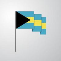 Bahamas waving Flag creative background vector