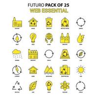 Web Essential Icon Set Yellow Futuro Latest Design icon Pack vector