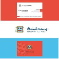 Beautiful Processor Logo and business card vertical Design Vector