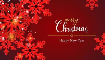 Merry Christmas and Happy New Year. Christmas background with decorations vector