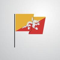 Bhutan waving Flag design vector