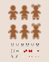 Build your own gingerbread man vector