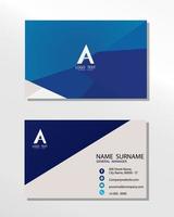 Creative and clean double sided business card template. vector illustration stationery design