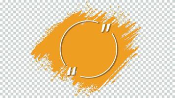 Orange color brush stroke banner template vector
