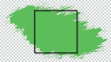 Ink brush stroke green color grunge texture background vector