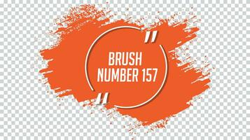 Orange color ink paint brush frame for text vector