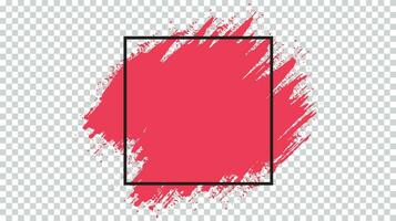 Pink color brush background with black frame vector