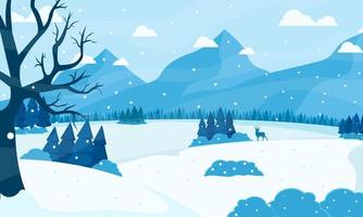 Hand drawn flat winter design background vector