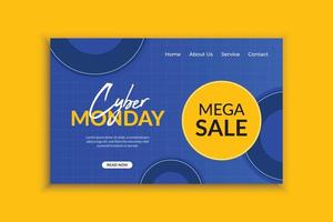 Cyber monday landing page and web banner template vector