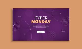 Cyber monday sale banner template vector