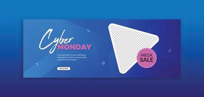 Cyber monday sale cover and banner template vector