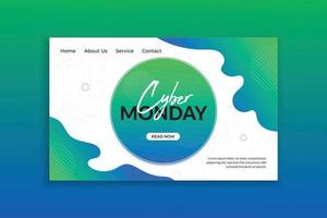 Cyber monday landing page and web banner template vector