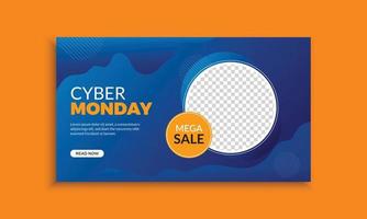 plantilla de banner de venta de cyber monday vector