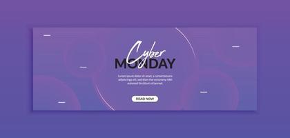 Cyber monday sale cover and banner template vector