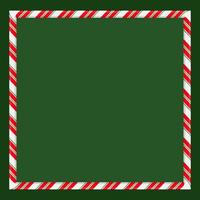 christmas frame green background with candy cane vector