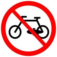 señal de prohibido circular con bicicleta vector