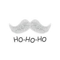 Realistic white gray mustache, element of Santa Claus, Christmas New Year on a white background - Vector