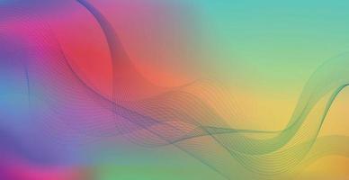 Panoramic colorful abstract stylish multi background with wavy lines - Vector