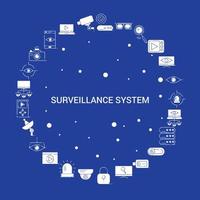 Surveillance Icon Set Infographic Vector Template