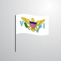 Virgin Islands US waving Flag vector