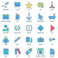 25 Business Concept Mix Flat Color Icon set vector