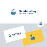 Water evaporation vector logotype with business card template Elegant corporate identity Vector