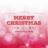 Christmas greetings card design with pink background vector