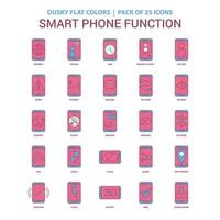 Smart phone functions icon Dusky Flat color Vintage 25 Icon Pack vector