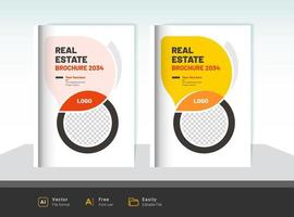 Realestate brochure cover design vector