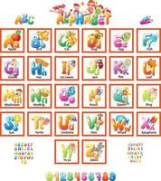 Alphabet with pictures for children vector