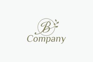 Organic logo with a combination of letter B, circle and leaves. Organic logo with initial letter B. vector