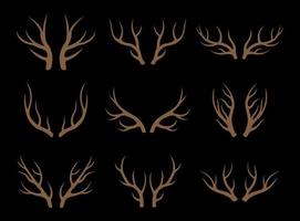 Christmas Deer Antlers Set vector illustration