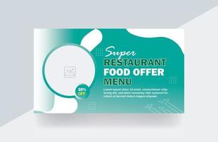 Restaurant food offer menu Thumbnail banner Cooking Thumbnail design template vector