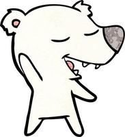 personaje de oso polar vectorial en estilo de dibujos animados vector