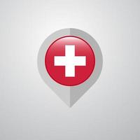 Map Navigation pointer with Switzerland flag design vector