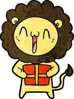 personaje de león vectorial en estilo de dibujos animados vector