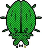 cartoon green beetle vector