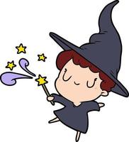 Vector witch character in cartoon style