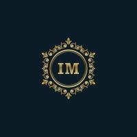 Letter IM logo with Luxury Gold template. Elegance logo vector template.