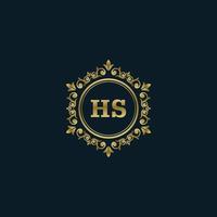 Letter HS logo with Luxury Gold template. Elegance logo vector template.