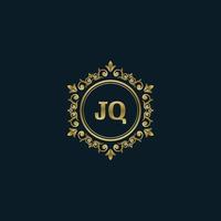 logotipo de la letra jq con plantilla de oro de lujo. plantilla de vector de logotipo de elegancia.