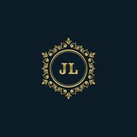 Letter JL logo with Luxury Gold template. Elegance logo vector template.