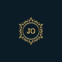 Letter JO logo with Luxury Gold template. Elegance logo vector template.